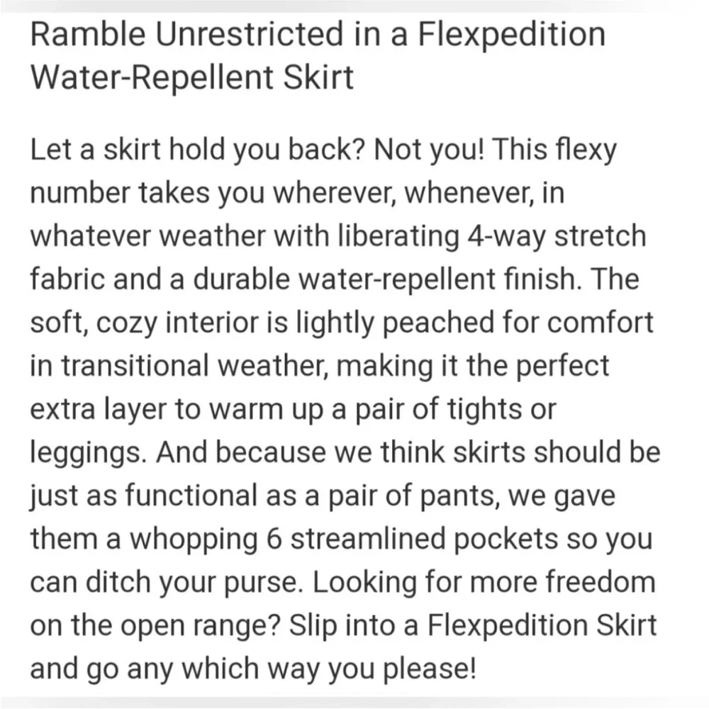 DULUTH TRADING CO Women’s Flexpedition Skirt Sz 8
